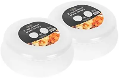 Set Of 2 Ventilated Microwave Food Plate Dish Cover Kitchen Cooking Pack Of 2 • £11.49
