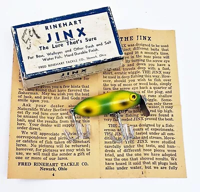 Rinehart Jinx Lure 1st Gen Frog Spot In Intro Box W Insert • $29.99