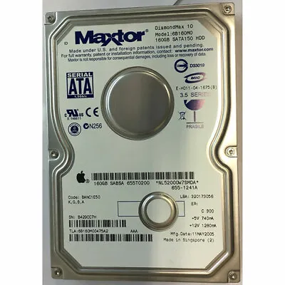 6B160M00475A2 - Maxtor 160GB 7200 RPM SATA 3.5  HDD • £65.27