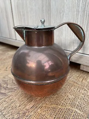 Vintage Old Laurens Copper Jersey Cream/milk Jug Silver Plated Lid Small Creamer • £14.95