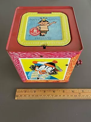 Vintage 1961 Mattel Clown Jack In The Box Tin Toy For Parts/repair • $19.97