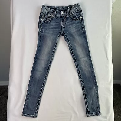 Miss Me Blue Jeans 25 Medium Wash Signature Rise Skinny 25X30 • $19.99
