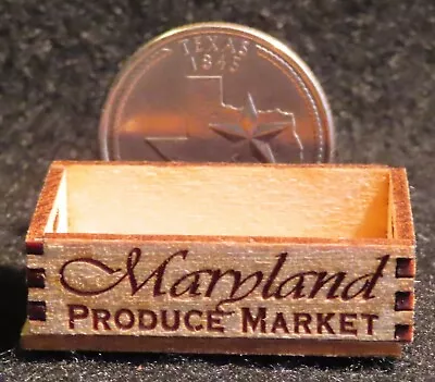 Maryland Produce Market Wood Crate 1:12 Miniature Fruit Vegetable Farm Store  • $3