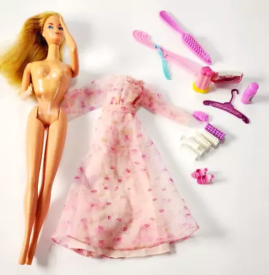 VTG 1978 Kissing Barbie Doll/ Floral Dress & Accessories #2597 Mattel FOR REPAIR • $21.99