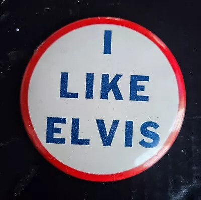 Elvis Presley - Original 1956  I LIKE ELVIS  Pin Button - 3 1/2  - Red/Blue  • $19.95
