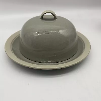 Mikasa Newport Mist Round 5 1/4 In Covered Butter Dish Grayish Gray Stoneware • $28