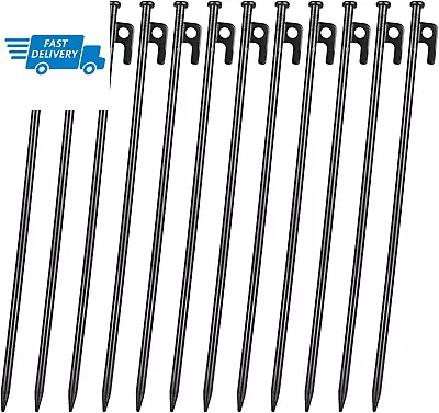 12PCS Tent Stakes Heavy Duty 16Inch Metal Camping Stakes Tent Pegs For Outdoors • $29.36