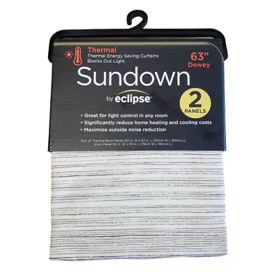 Blackout Curtains 2 Panels 60 In. W X 63 In L Thermal Sundown By Eclipse New • $24.97