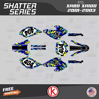 Graphics Kit For HONDA XR80 XR100 (2001-2003)  Shatter Series - Blue • $59.99