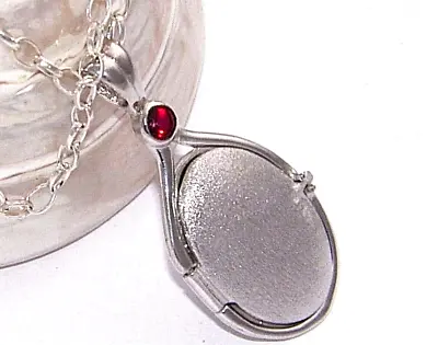 925 Sterling Silver 4 Mm Lab Created Ruby Locket H2O Just Add Water Mermaids • $69.77