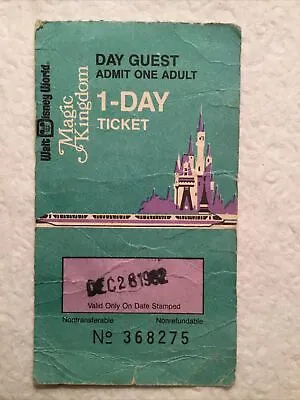 Walt Disney World Magic Kingdom Ticket Stub 12/28/82 • $15