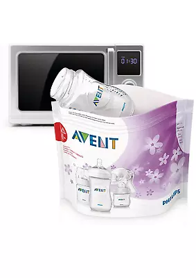 10x Philips AVENT Microwave Steam Steriliser Bags Baby Bottle ReUseable 2 BOXES • £9.49