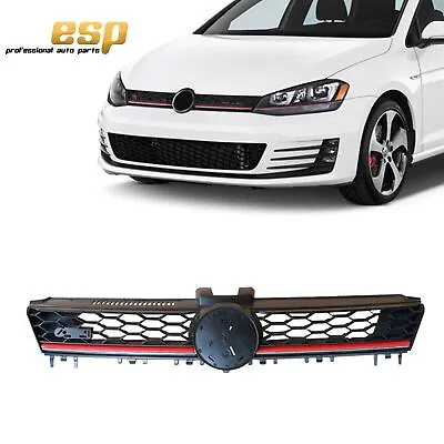 Front Grille Black W/Red Trim For 2015-2016 Volkswagen MK7 Golf/GTI • $39.58