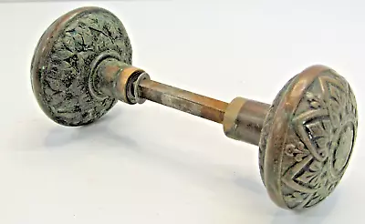 VINTAGE ANTIQUE BRASS  Bronze DOOR KNOBS Victorian Scroll 1) 3  1) 2 1/2  #LL-53 • $65