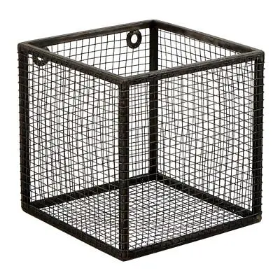 Square Shaped Wall Small Basket Hanging Wall Bin Metal Wire Tool Baskets • $20.88