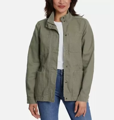 Vintage X America Women Heavy Duty Canvas Anorak Camping Outdoor Jacket Green • $29.99