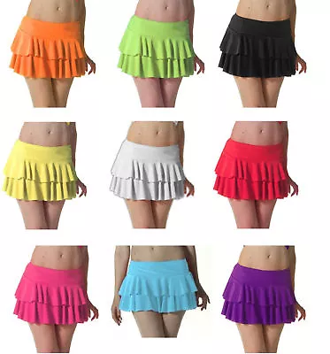 £4.99 • Buy New Ladies Girls UV Neon Ra-Ra Skirt Dance Party Casual Club Wear Womens Skirts