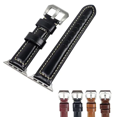 $18.07 • Buy 44/45/49mm Genuine Leather Band Strap Bracelet For Apple Watch Ultra 8 7 6 5 SE