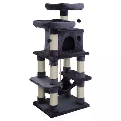 I.Pet Cat Tree 145cm Tower Scratching Post Scratcher Wood Condo House Large Bed • $138.95