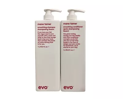 Evo MANE TAMER SMOOTHING Shampoo & Conditioner DUO 1 LITRE. • $133.01