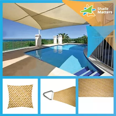 Heavy Duty Shade Sail - Sand- Square 5m X 5m (280GSM) • $165