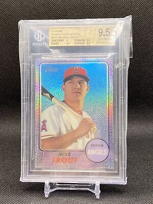 2017 Topps Heritage Mike Trout CHROME-PURPLE REFRACTOR #450 BGS 9.5 GEM MINT • $100