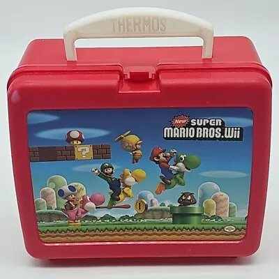 Thermos Lunch Box Super Mario Bros  Wii Red Plastic Made In USA • $23.45