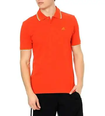 £12.09 • Buy Adidas Mens Red Orange Essentials Short Sleeve Polo Shirt Top