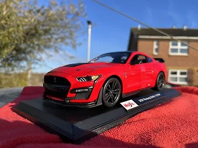 New Maisto 2020 Mustang Shelby GT500 Car In Red 1:18 Scale Diecast Model Special • £32.99