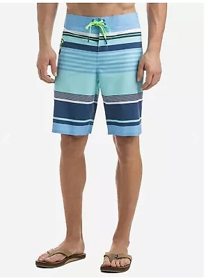 Vineyard Vines Tidal Stripe Laser Cut Board Shorts Bathing Suit Swim Trunks 35 • $22.99