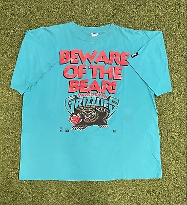 Vintage 90s Starter “Beware Of The Bear” Vancouver Grizzlies Graphic T-Shirt XL • $100