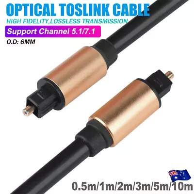 Toslink Optical Fiber Cable Digital Audio Lead Core For TV Surround Sound • $9.95