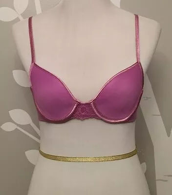 Victoria's Secret 34A Wired Lightly-lined Purple Demi Bra With Lace • $14.99