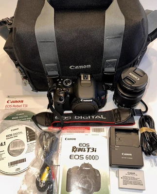 £277.61 • Buy Canon EOS Rebel T3i 600D 18MP Digital SLR Camera 18-55mm IS II Bundle - TESTED