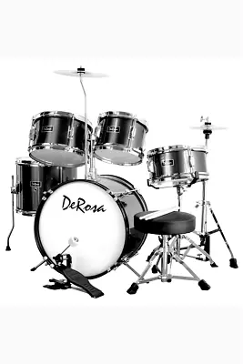 De Rosa DRM516-BK 5 Piece 16  Kid's Junior Drum Set Black • $329.99