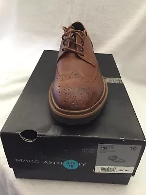 Marc Anthony Men's Genuine Leather Brown Oxford Shoes - Size 8.5 10 NIB • $49