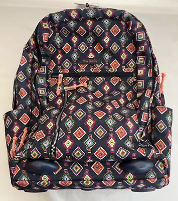 Vera Bradley Backpack/Rolling/Carry-On Navy “Mini Medallions” Telescopic Handle • $58.99