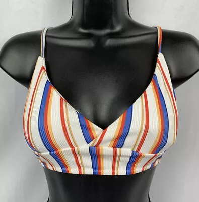 Zaful Bikini Swim Top Colorful Stripe Lightly Padded Size Small US 4 • $14.99