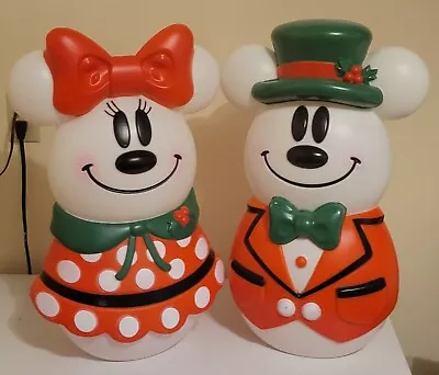 Set Of The Disney Mickey & Minnie Mouse Christmas Blow Molds Snowman Lowe's 2023 • $165