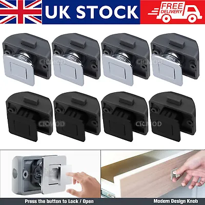 Push Button Catch Lock Door Cupboard Motorhome Cabinet Boat Caravan Latch Knobs • £85.99