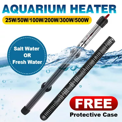 $19.68 • Buy 25-500W Aquarium Water Heater Submersible Fish Tank Auto Thermostat Heating Rod