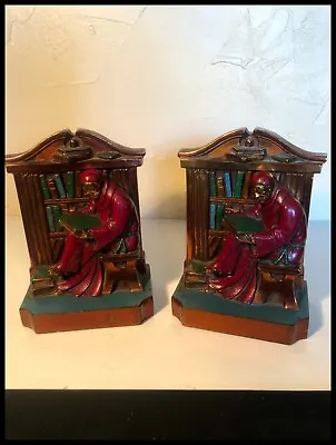 Vintage  Monk In Library  Bookends By Ronson • $45