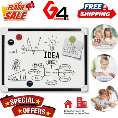 A4 Magnetic Mini Whiteboard Dry Erase Office Home Memo Notice Drawing Board Pen • £3.99