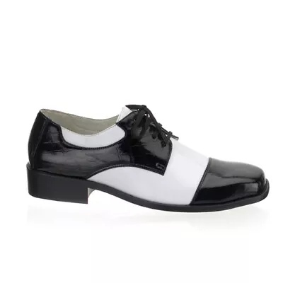 Mens 50's Black & White Gangster Halloween Shoes • $30.22