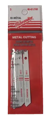 Milwaukee 48-42-2160 Jig Saw Blade Pack Of 5 2-3/4  U-Shank Metal Cutting 24 TPI • $11.99