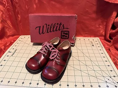 Vintage 1960s Red Leather Children’s Shoes Size 10 C Willits Shoes Kids • $59