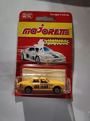 Majorette  #213 Yellow Chevrolet Impala Taxi Cab Diecast Thailand Pkg Has Cracks • $9