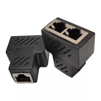 2x RJ45 Ethernet LAN Network Y Splitter Double Adapter Cable Connector CAT5/6/7 • $10.99