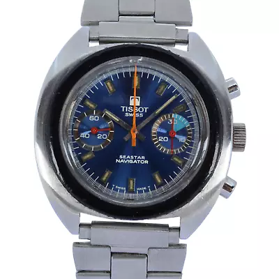 Rare Tissot  Seastar Navigator Men's 40mm Manual Chronograph Watch Valjoux 7733! • $1199.95