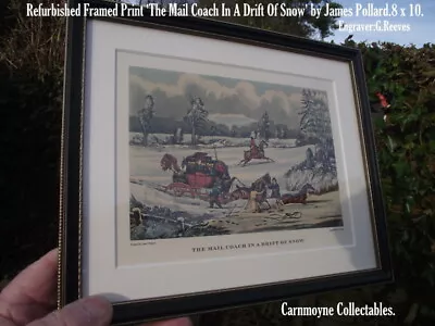 Framed Print 'The Mail Coach In A Drift Of Snow' By James Pollard.10 X 8..AH1517 • £39.99